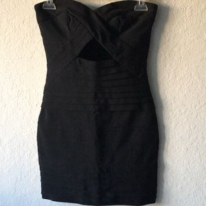 Black Layered Strapless Bodycon Dress